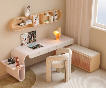 Modern Computer Desk And Chair-ID:542695058