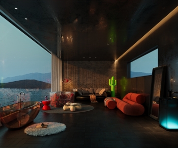 Modern A Living Room-ID:686214929