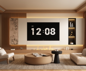 New Chinese Style A Living Room-ID:915632018