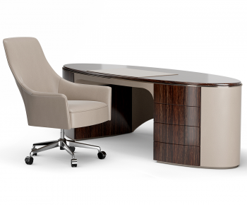 Modern Office Desk And Chair-ID:645461148