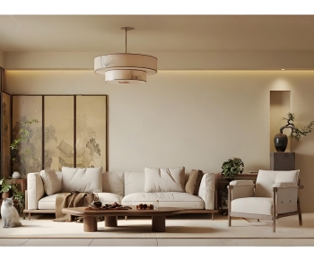 New Chinese Style A Living Room-ID:115925075