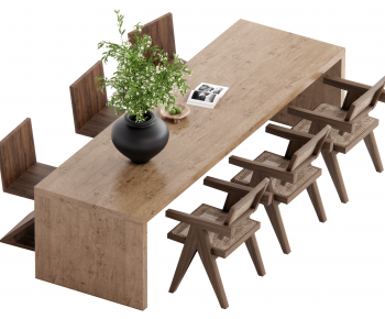 Wabi-sabi Style Dining Table And Chairs-ID:421367881