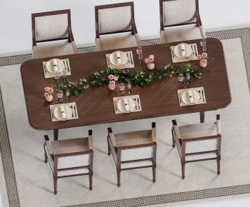 American Style Dining Table And Chairs-ID:305882935