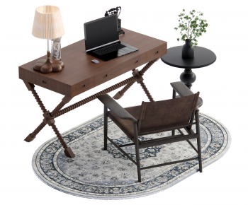 Modern Computer Desk And Chair-ID:796255117