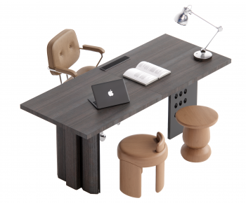 Modern Computer Desk And Chair-ID:628802064