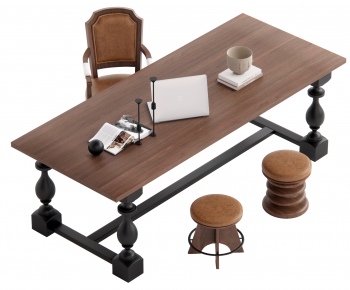 Modern Computer Desk And Chair-ID:889908086