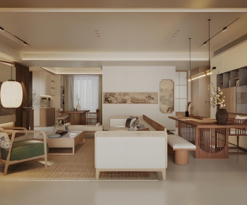 New Chinese Style A Living Room-ID:545670033