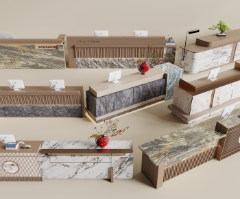 New Chinese Style Reception Desk-ID:840296039