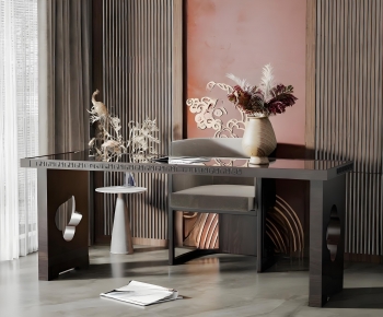 New Chinese Style Computer Desk And Chair-ID:675910009