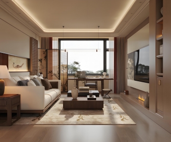 New Chinese Style A Living Room-ID:112077001