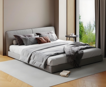 Modern Double Bed-ID:850749976