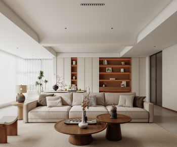New Chinese Style A Living Room-ID:701649222