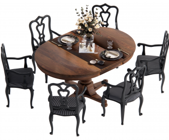 American Style Dining Table And Chairs-ID:791006094