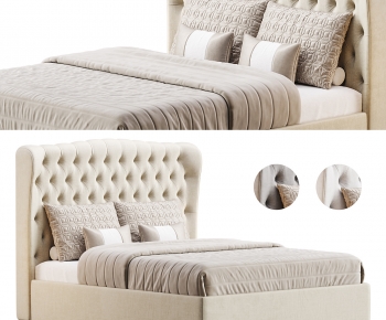Simple European Style Double Bed-ID:964065078