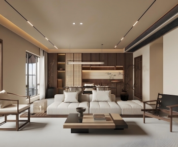 New Chinese Style A Living Room-ID:424330008