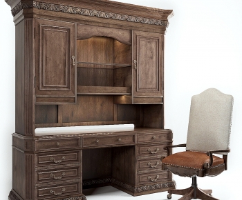 American Style Computer Desk And Chair-ID:902070053