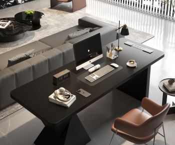Modern Computer Desk And Chair-ID:452589995