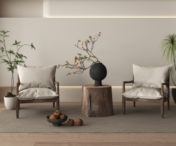 Wabi-sabi Style Lounge Chair-ID:923516996