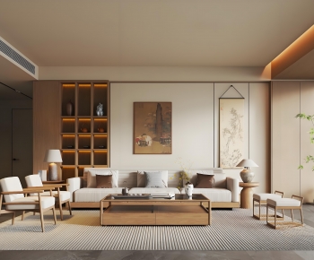 New Chinese Style A Living Room-ID:872395045