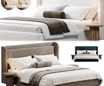 Modern Double Bed-ID:365695001