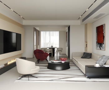 Modern A Living Room-ID:884865055