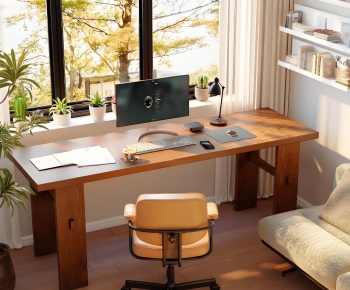 Modern Computer Desk And Chair-ID:470360049