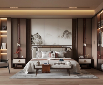 New Chinese Style Bedroom-ID:766908884