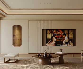 New Chinese Style A Living Room-ID:583195929