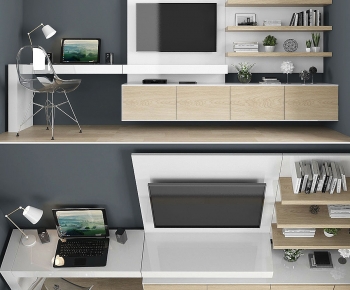 Modern Computer Desk And Chair-ID:159353022