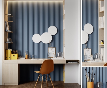 Modern Computer Desk And Chair-ID:720659029