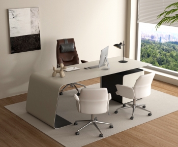 Modern Office Desk And Chair-ID:207025056
