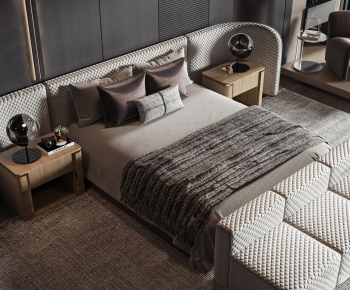 Modern Double Bed-ID:371385109