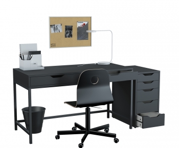 Modern Computer Desk And Chair-ID:777340899
