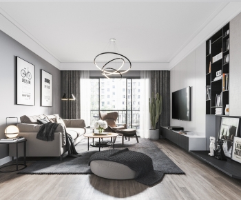 Modern A Living Room-ID:711463939