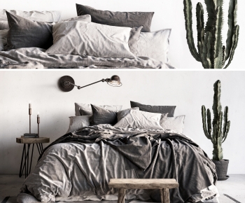 Modern Double Bed-ID:518356088