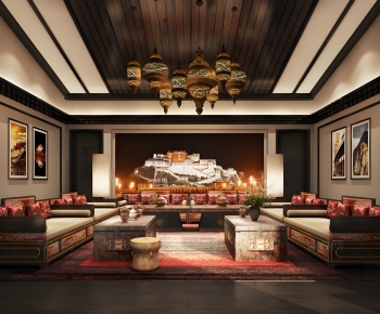 New Chinese Style A Living Room-ID:522211077