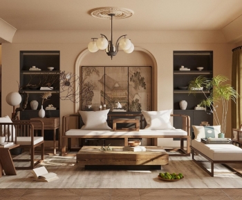 New Chinese Style A Living Room-ID:716334109