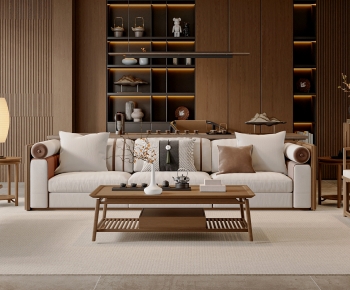 New Chinese Style Sofa Combination-ID:136298891
