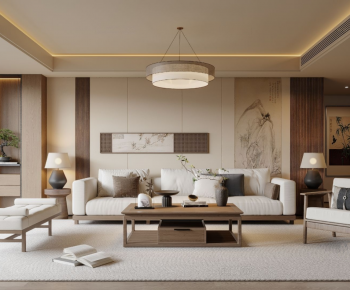 New Chinese Style A Living Room-ID:554109107
