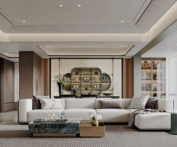 New Chinese Style A Living Room-ID:737005008