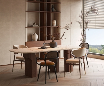 Wabi-sabi Style Dining Table And Chairs-ID:336536881