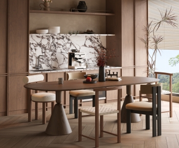 Wabi-sabi Style Dining Table And Chairs-ID:104445931