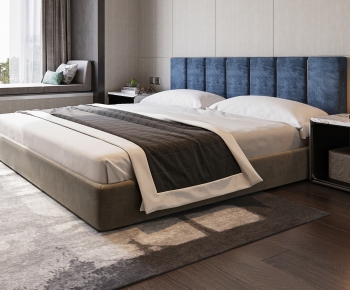 Modern Double Bed-ID:991633893