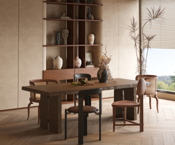 Wabi-sabi Style Dining Table And Chairs-ID:287589075