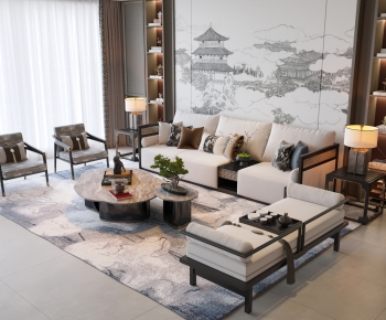 New Chinese Style Sofa Combination-ID:994385002