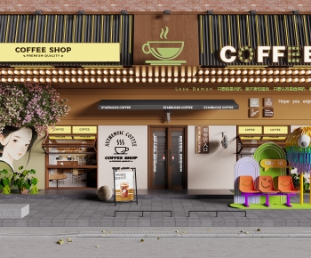 现代咖啡店门头-2696955