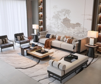 New Chinese Style Sofa Combination-ID:162552125
