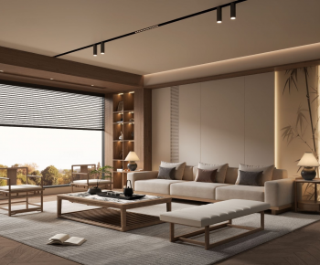 New Chinese Style A Living Room-ID:703879125