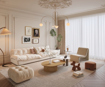 French Style A Living Room-ID:373737107