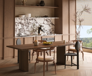 Wabi-sabi Style Dining Table And Chairs-ID:701874978